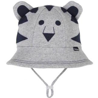 Bedhead Lil' Tiger Baby Bucket Hat With Strap - Grey Marle - 50cm / 1-2 Years / M