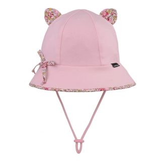 Bedhead Paisley Trimmed Baby Bucket Hat With Strap - Blush - 47cm / 6-12 Months / S